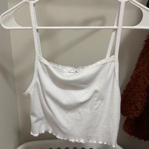 white cropped tank